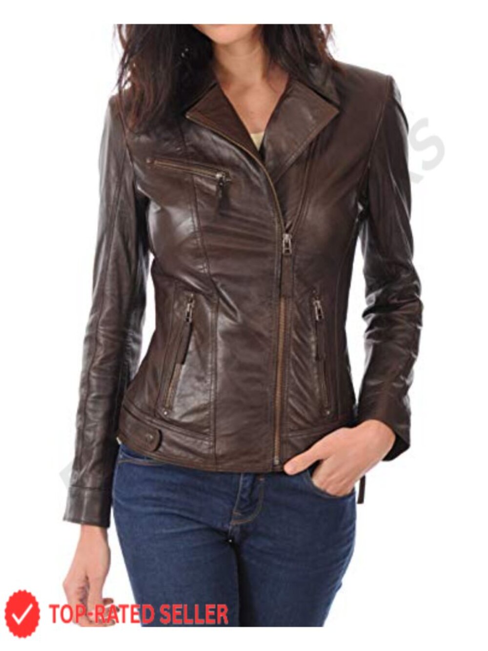 Lambskin Leather Bomber Biker Jacket Slim Fit Aviator Coat